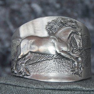 Pewter Cuff Running Horse